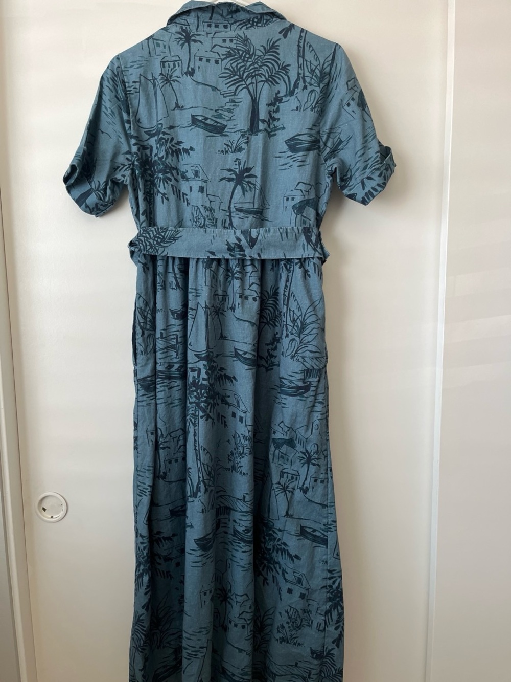 Spartina 449 Blue Printed Button-Front Dress - Picture 5 of 7